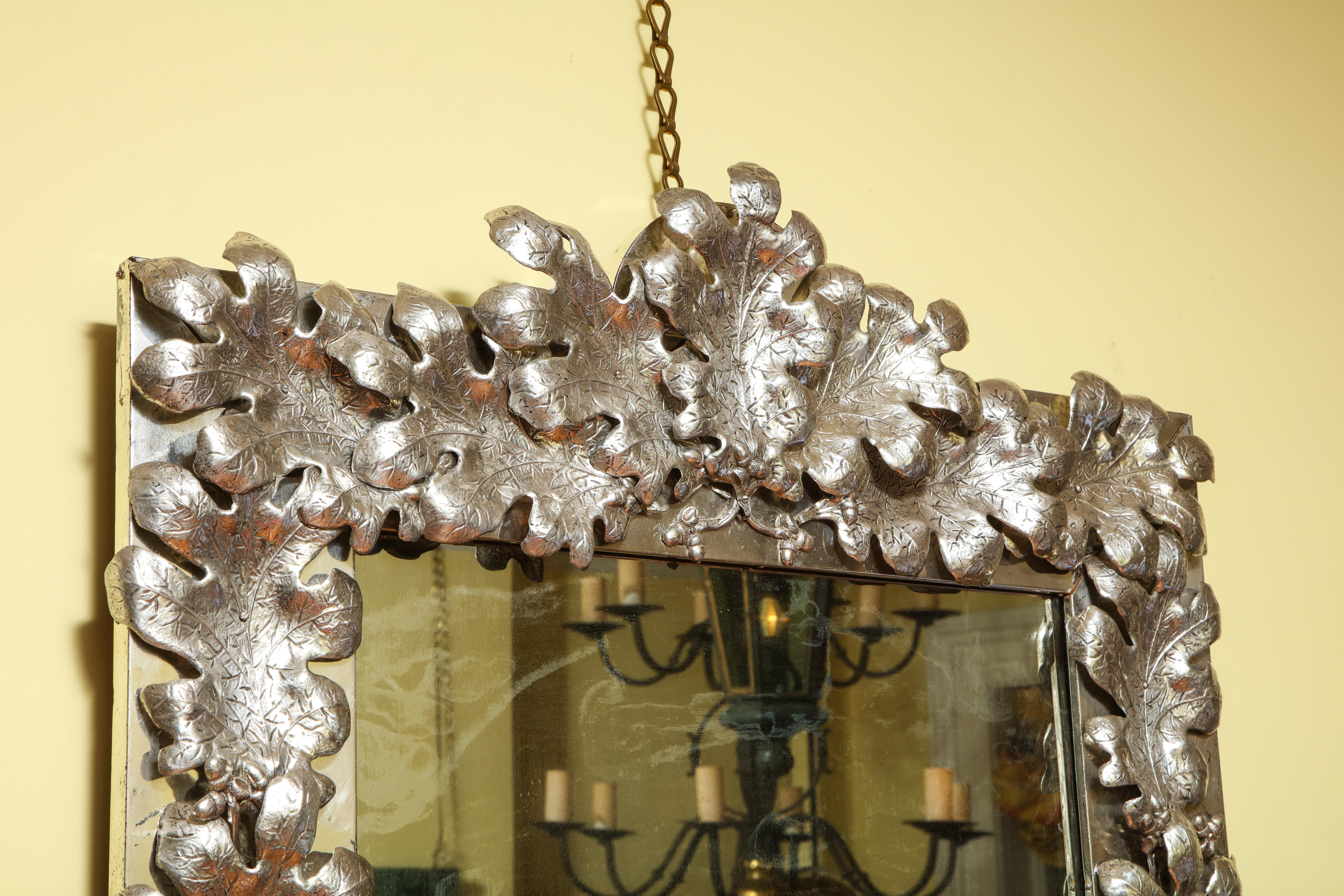 Hand-Crafted Large Pair of Mid-Century Modern Silvered Rectangular Mirrors, Mexico circa 1950 For Sale