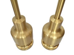 Large Pair of Midcentury Golden Brass Spanish Table Lamps by Clar, 1970s