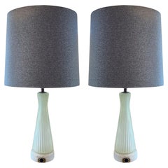 Grande coppia di lampade da tavolo in vetro di Murano del Medioevo