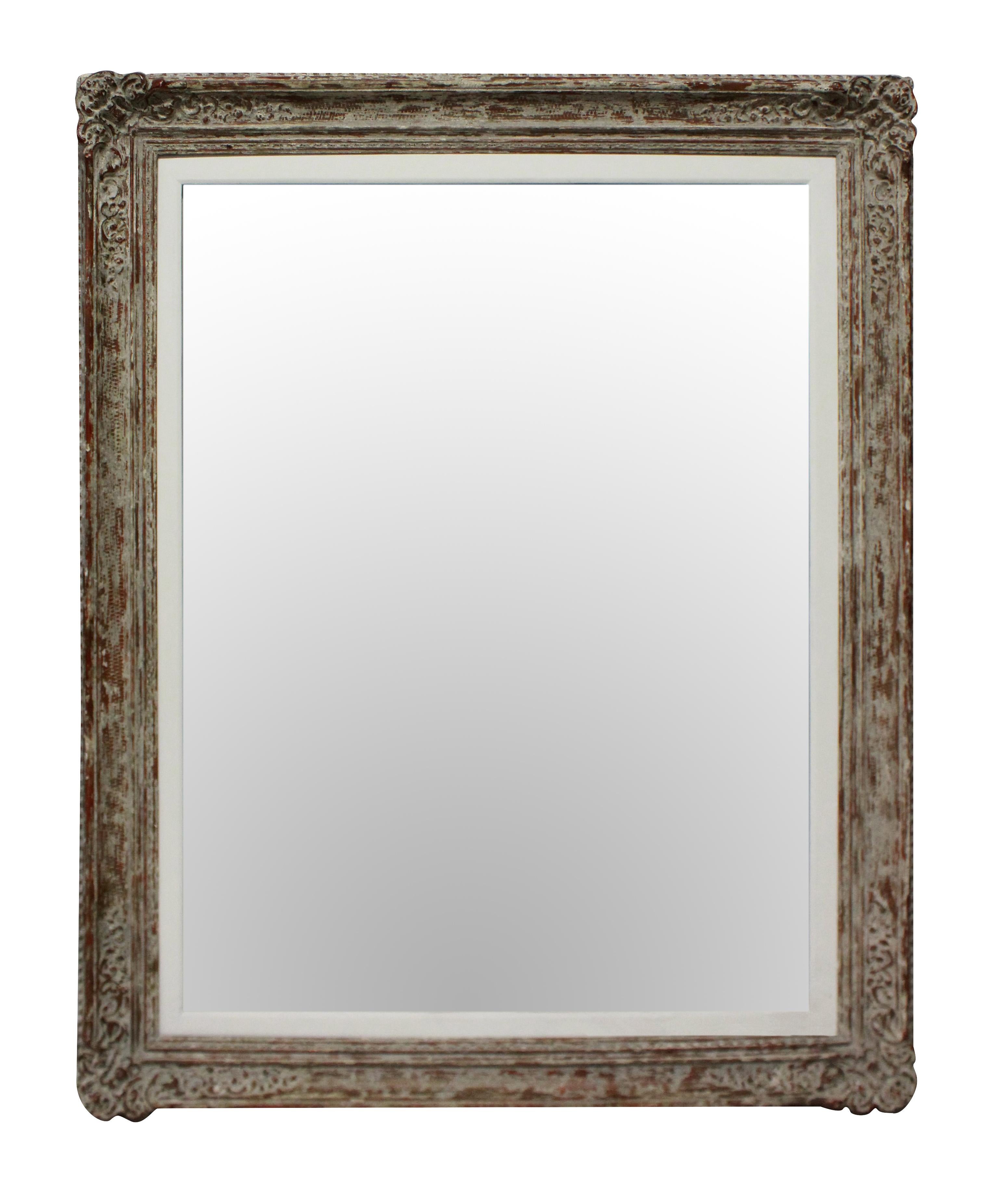 Large Pair of Mirrors In Distressed Paintedc Frames In Good Condition In London, GB