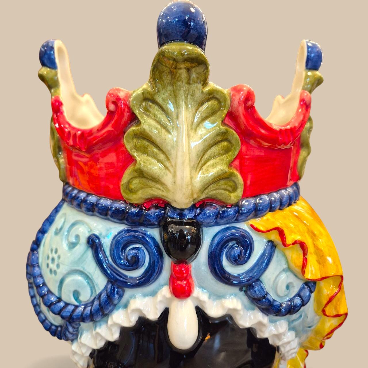 Large Pair of Moorish Heads in Italian Ceramic, Italy, Circa 1990 im Angebot 4