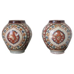 Large Pair of Moroccan Glazed Ceramics from Fez