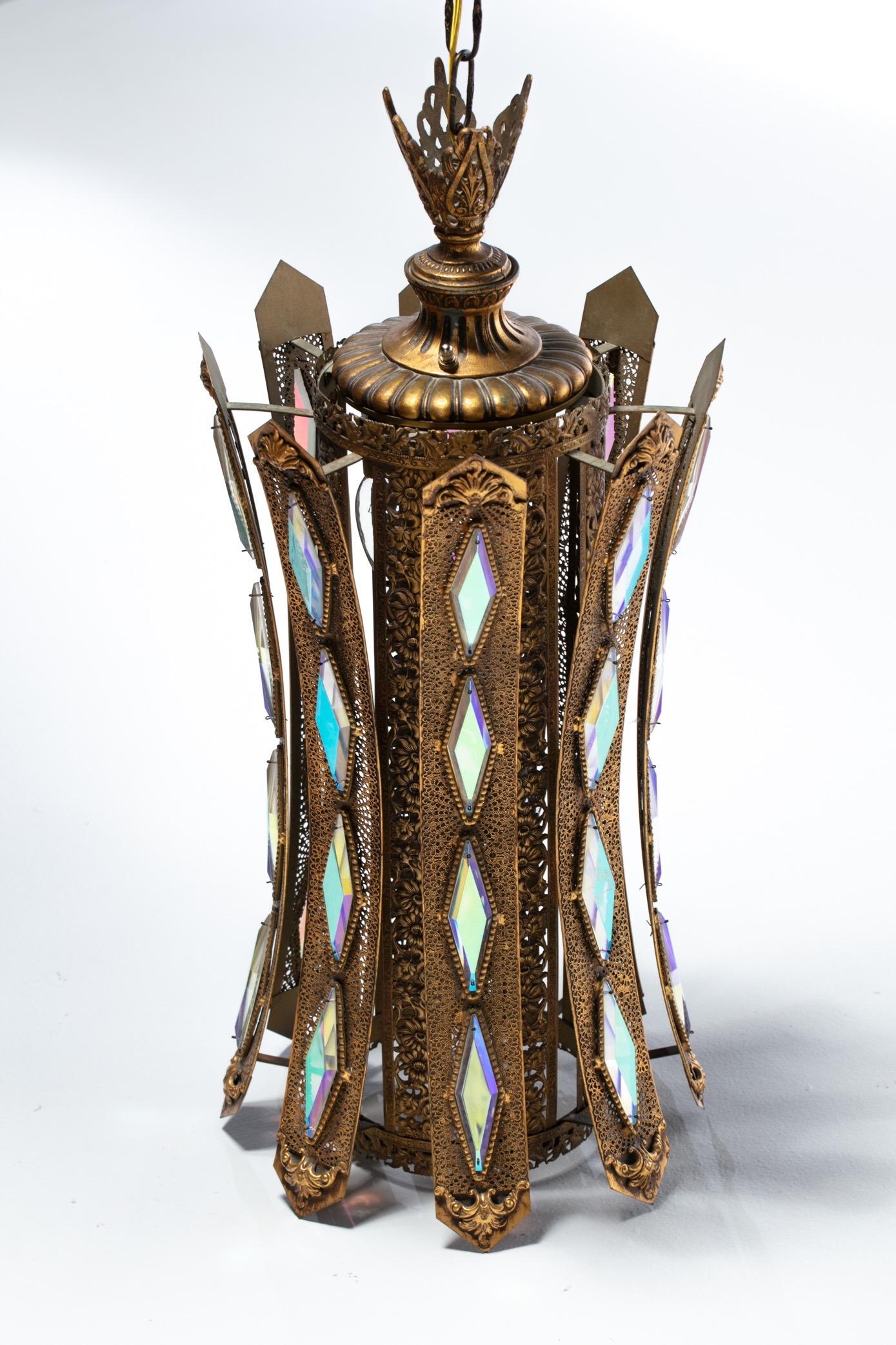 Paire de grandes lampes à suspension de style marocain de Feldman Lighting, circa 1960 en vente 1