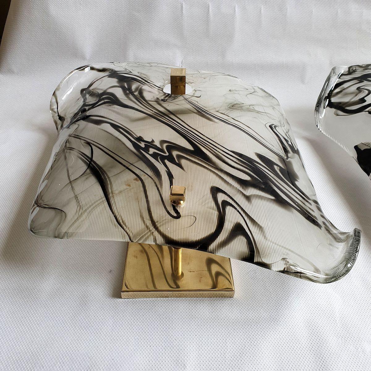 Large Murano glass black and white sconces - a pair For Sale 2
