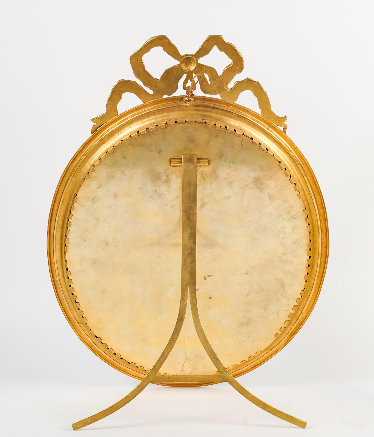 Large Pair of Napoleon III Period Gilt Bronze and Enamelled Picture Frames. In Good Condition In Saint-Ouen, FR