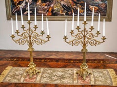 Large pair of Neo-Gothic candlesticks