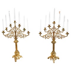Large pair of Neo-Gothic candlesticks