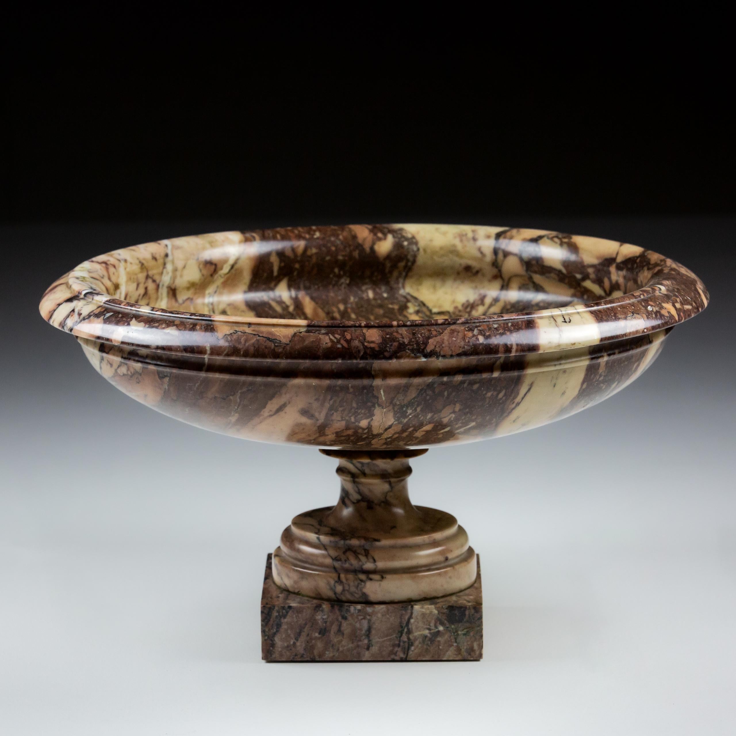 Large Pair of Neoclassical Grand Tour Breccia di Serravezza Marble Tazza. 3
