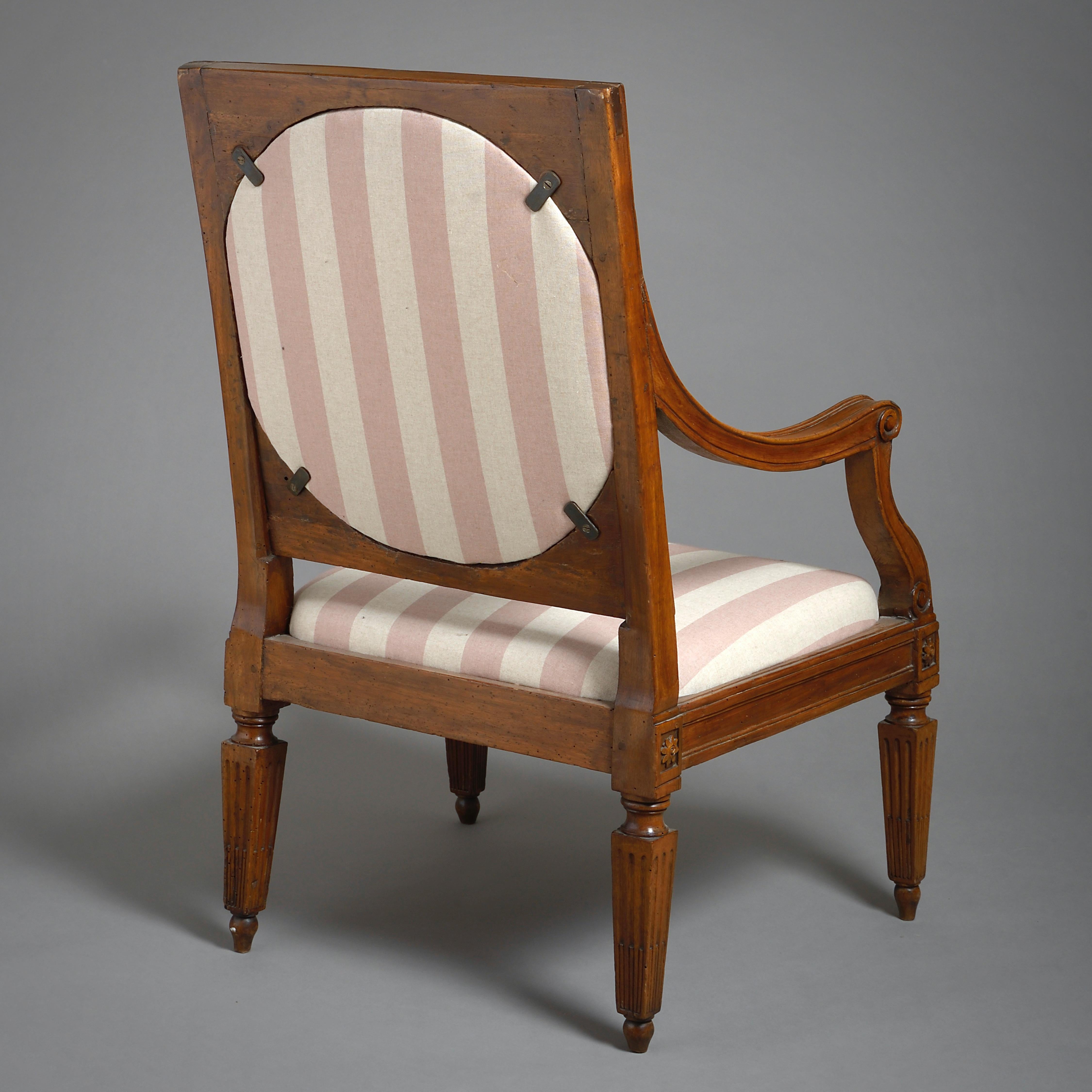 18th Century and Earlier Large Pair of North Italian Walnut Armchairs For Sale