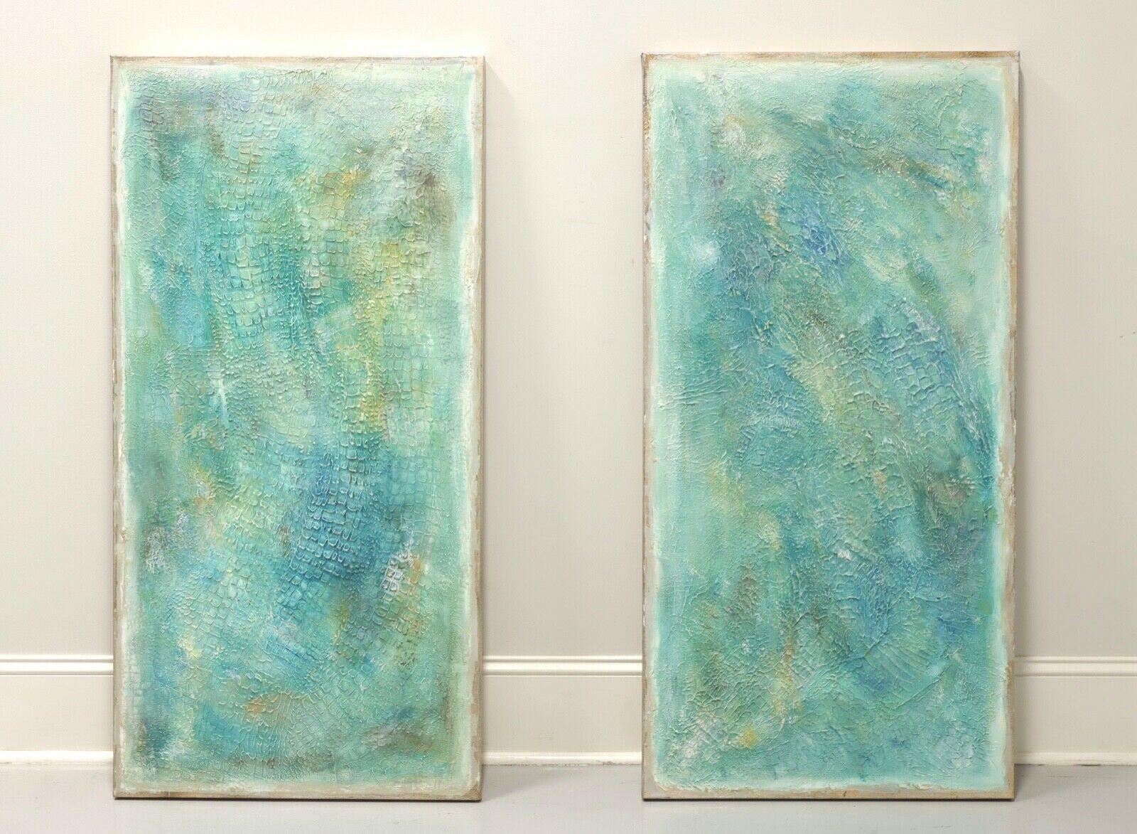 Large Pair of Original Oil Impasto Paintings - 