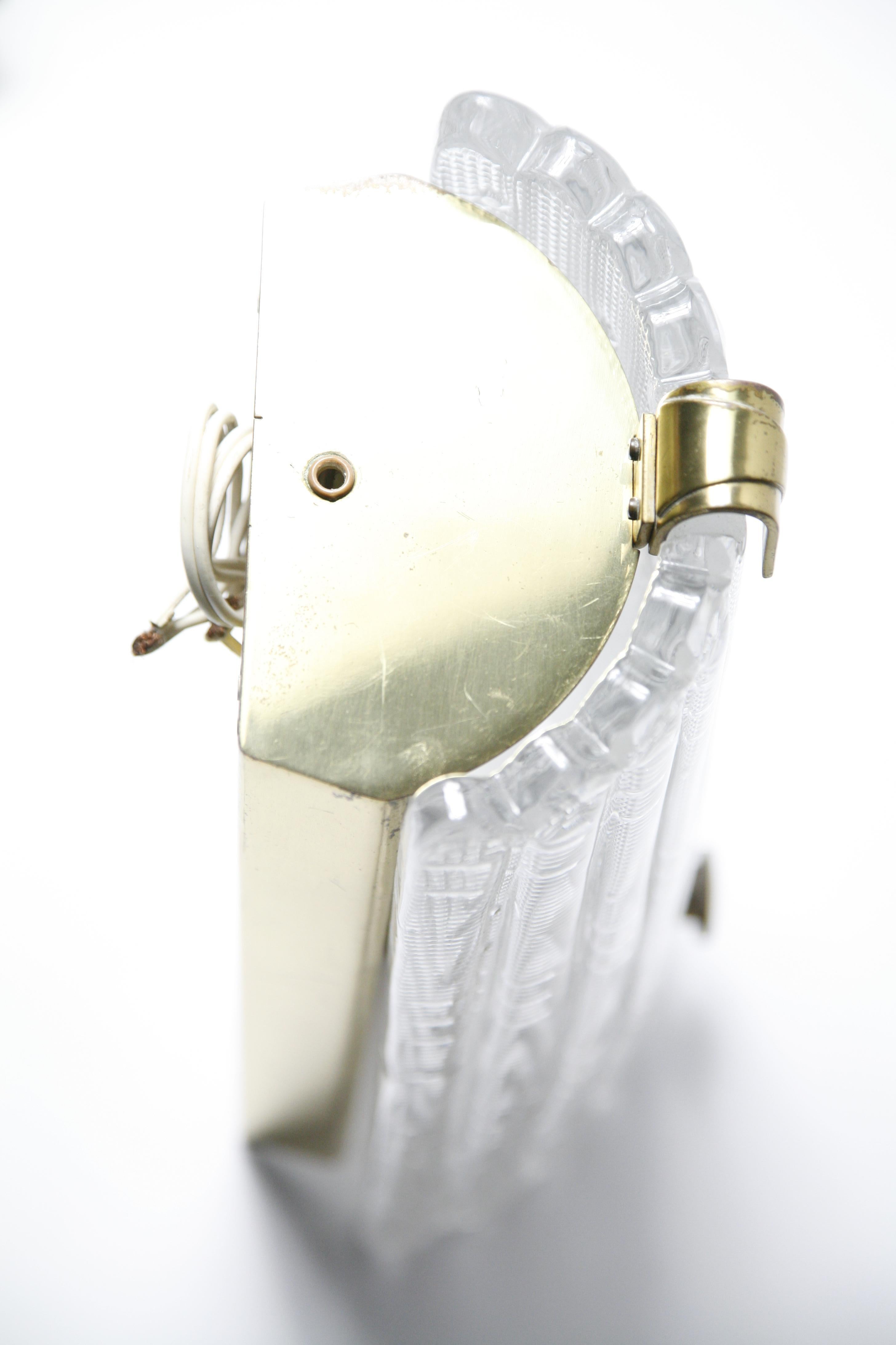 Großes Paar Orrefors-Wandleuchter aus Kristall und Messing von Carl Fagerlund, Schweden, 1950 im Angebot 4