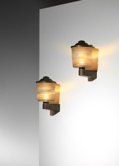Large pair of Perzel art deco bronze sconces from the 30's