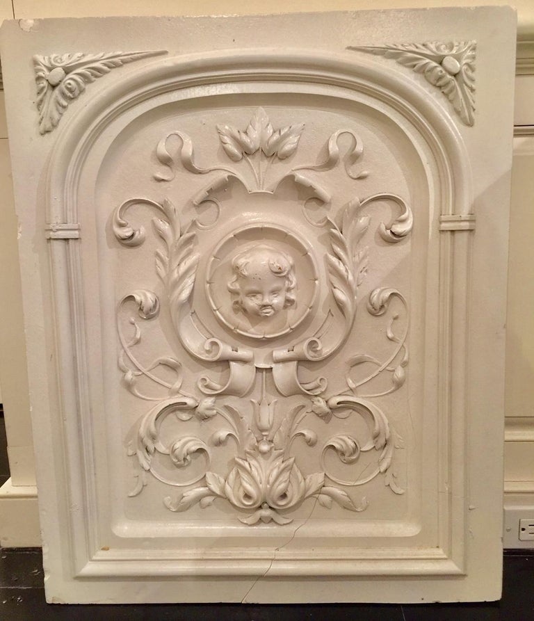 Large Pair of Plaster Decorative Wall Plaques, Bas Relief at 1stDibs