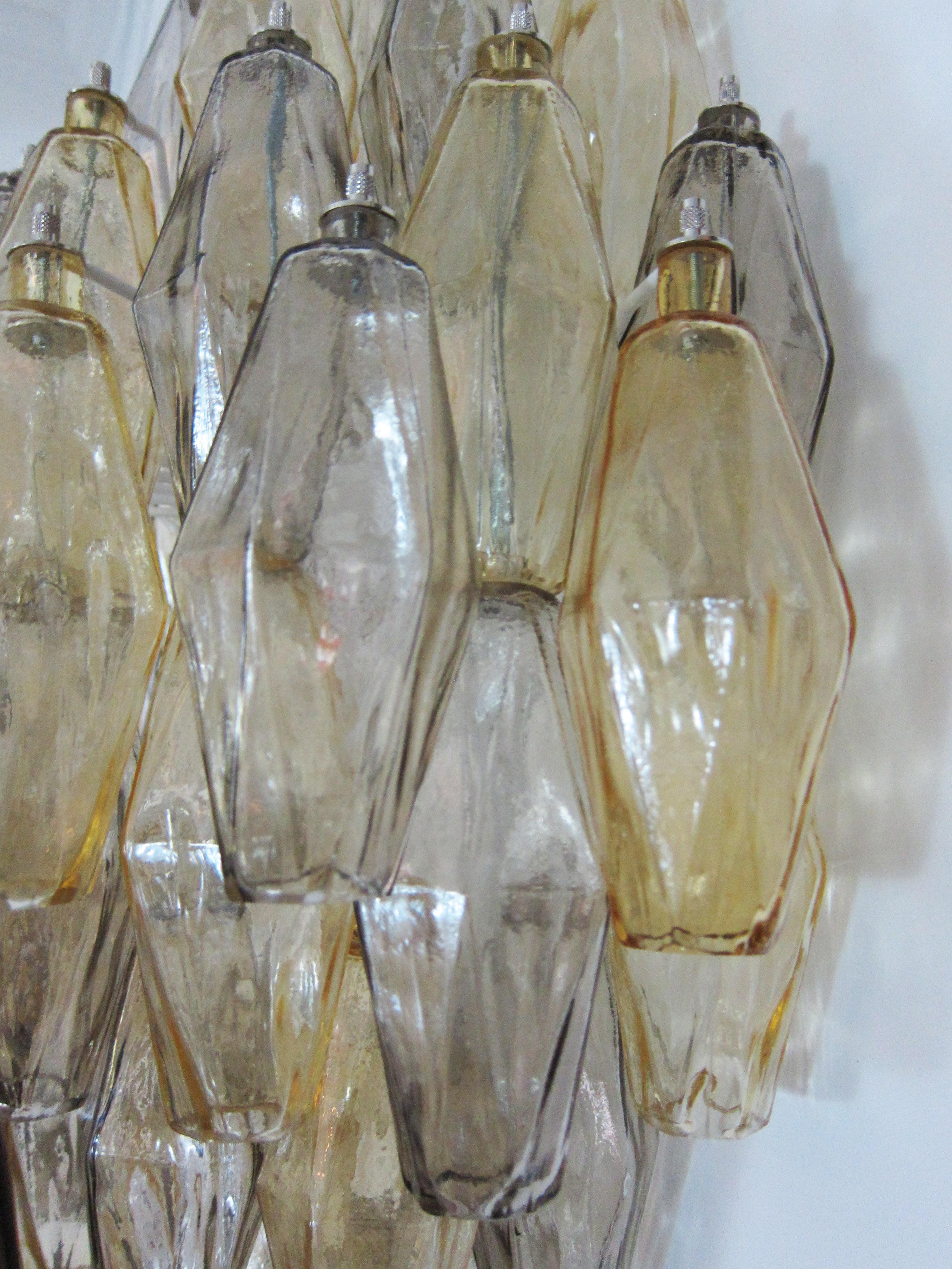  Pair of Glass Wall Lights,  style of Carlo Scarpa, Italy 1970's In Good Condition In Miami, FL