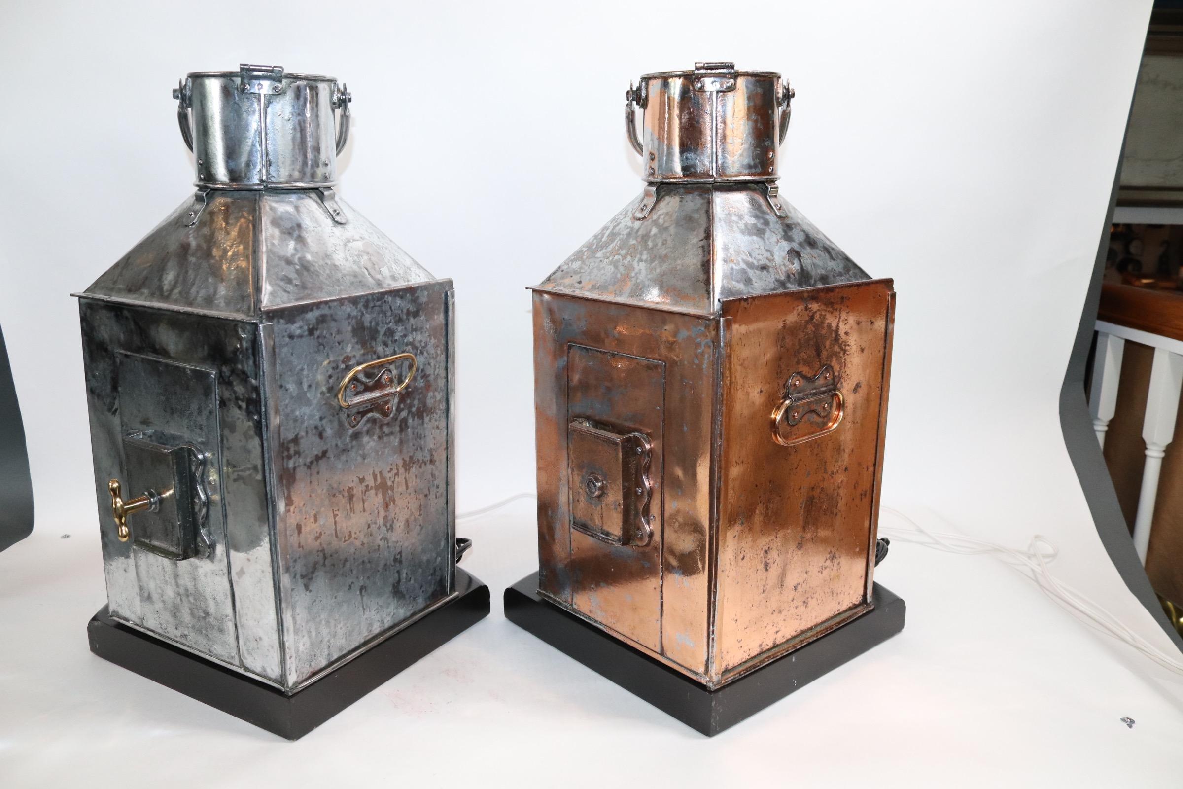 Large Pair of Port and Starboard Ships Lantern For Sale 3