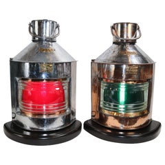 Large Pair of Port and Starboard Ships Lantern