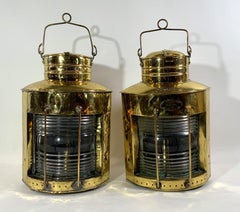 Large Pair of Port and Starboard Ships Lanterns