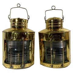 Large Pair of Port and Starboard Ships Lanterns