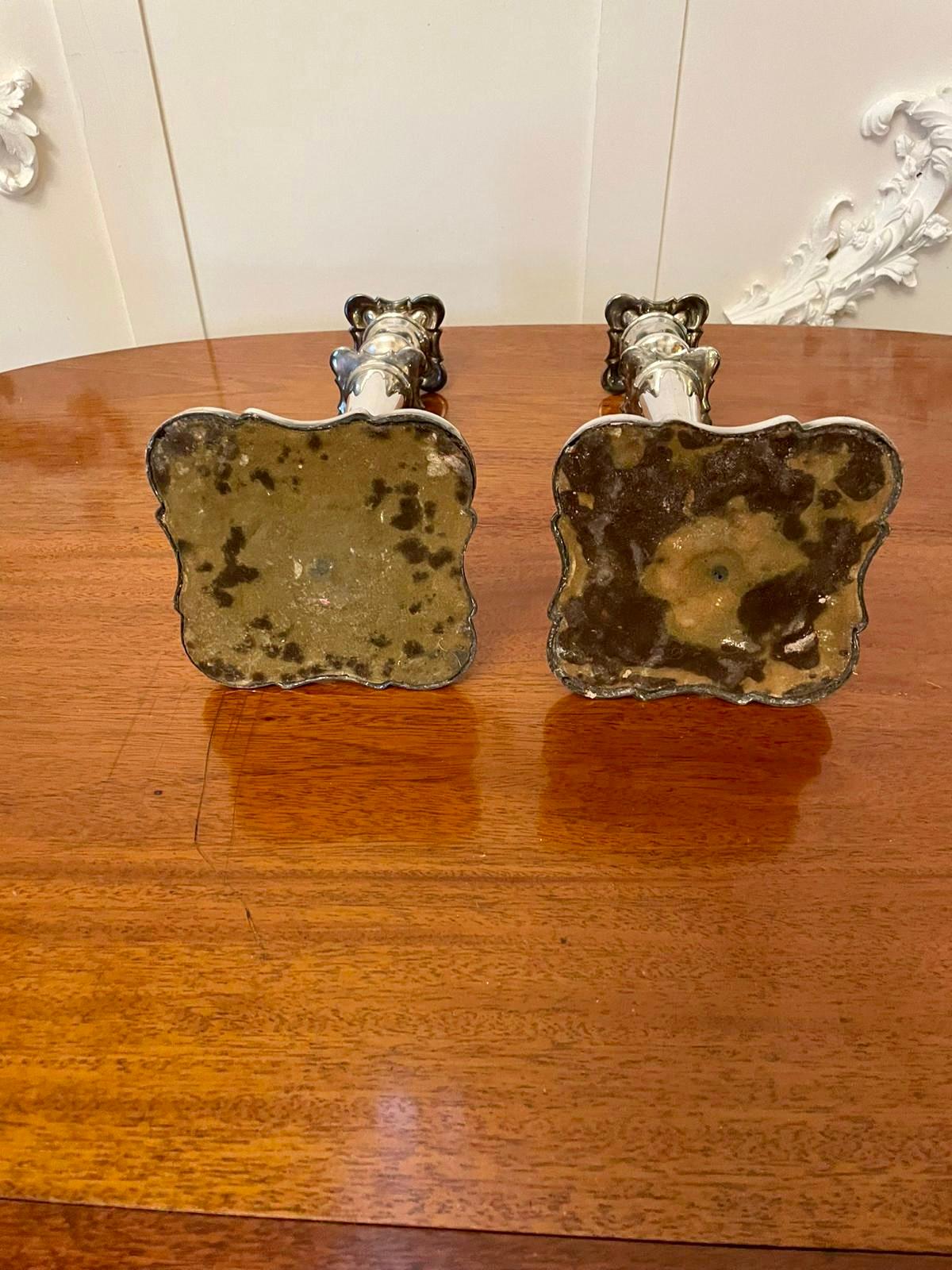 Large Pair of Quality Antique Victorian Sheffield Plated Ornate Candlesticks For Sale 3