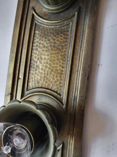 Large Pair of Rare Brass Bronze Wall Ceiling Lights Flush Mounts 1900