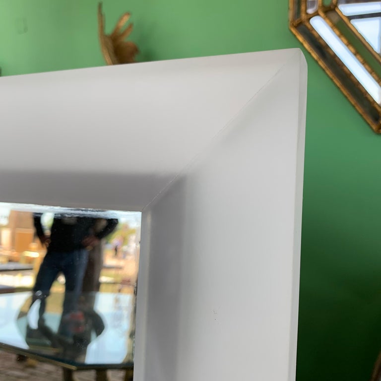 Large Pair Of Rectangular Vintage Frosted Translucent Lucite Wall