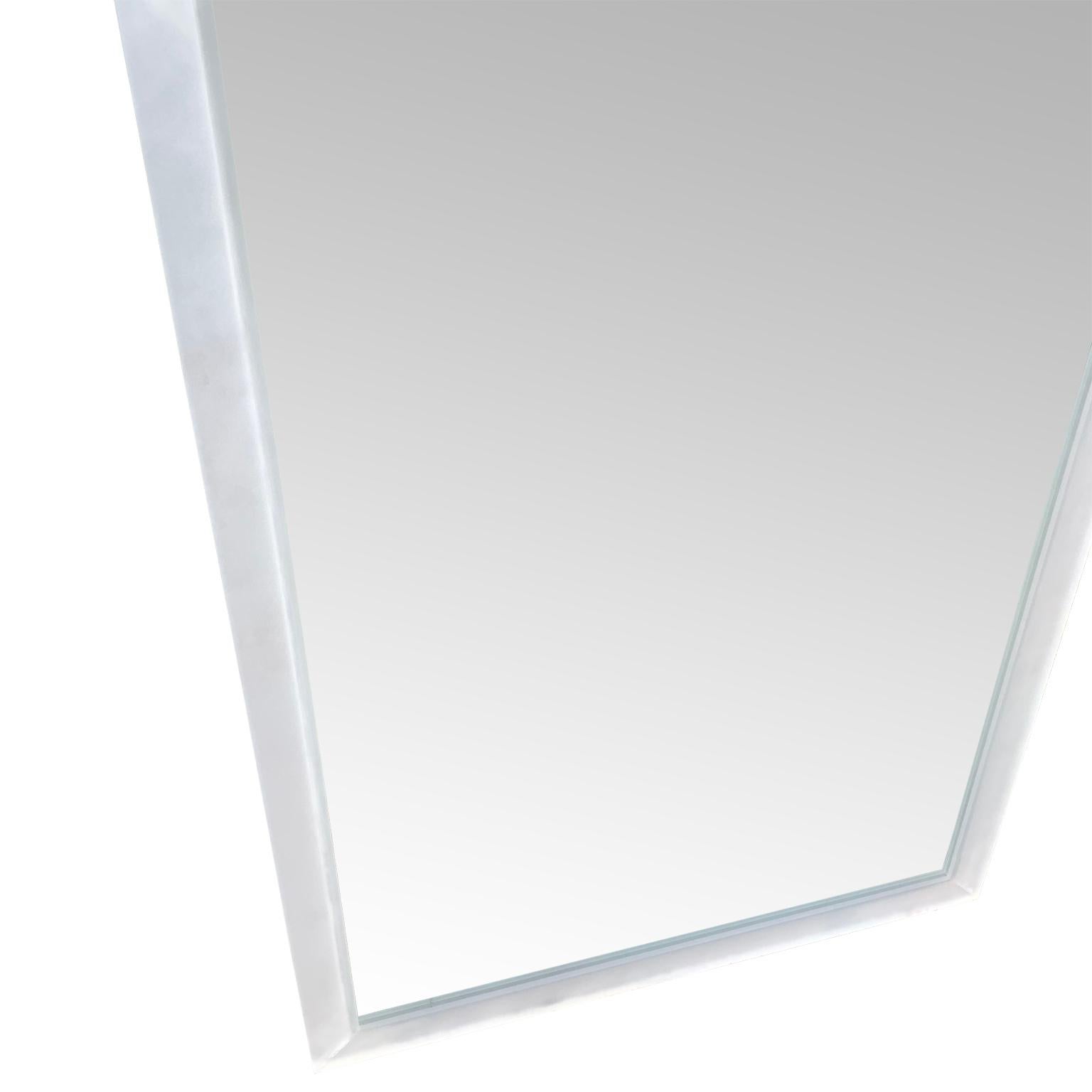 American Set of Two Rectangular Vintage Frosted Translucent Lucite Wall Mirrors