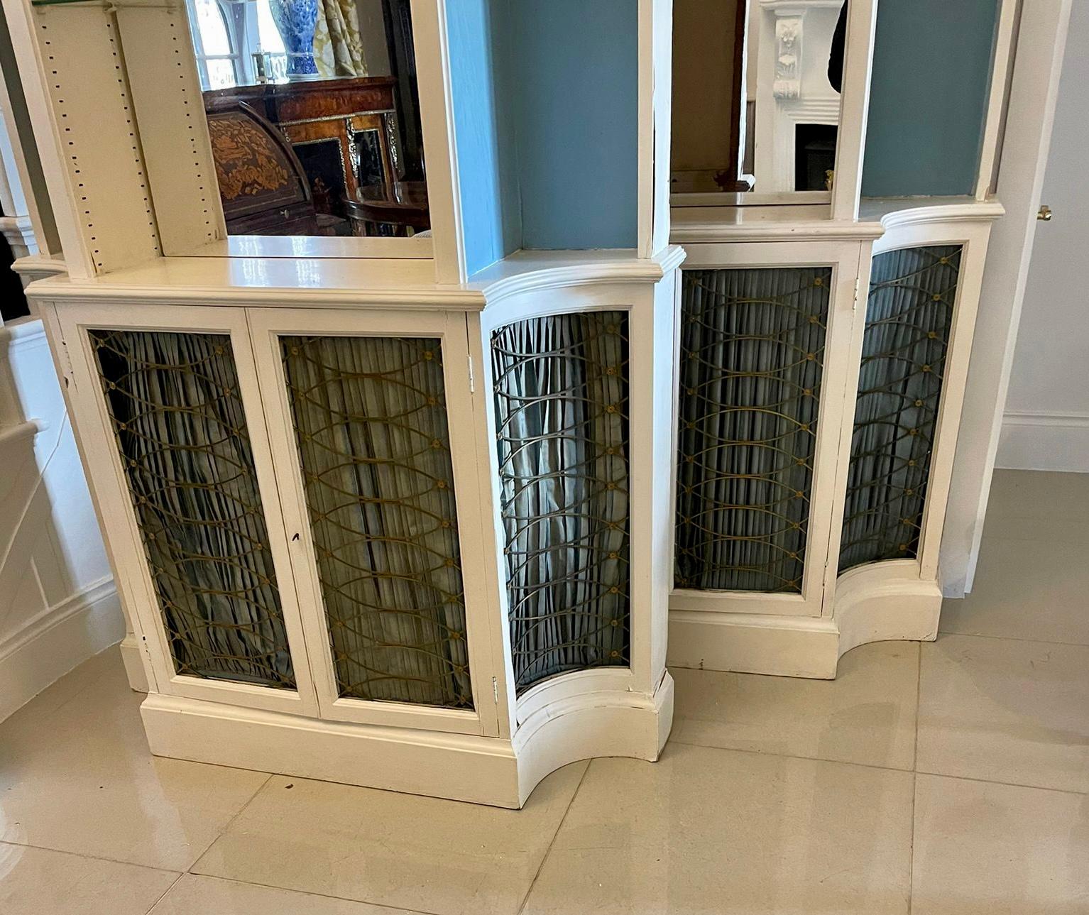 20th Century Large Pair of Regency Style Quality Breakfront Bookcases For Sale