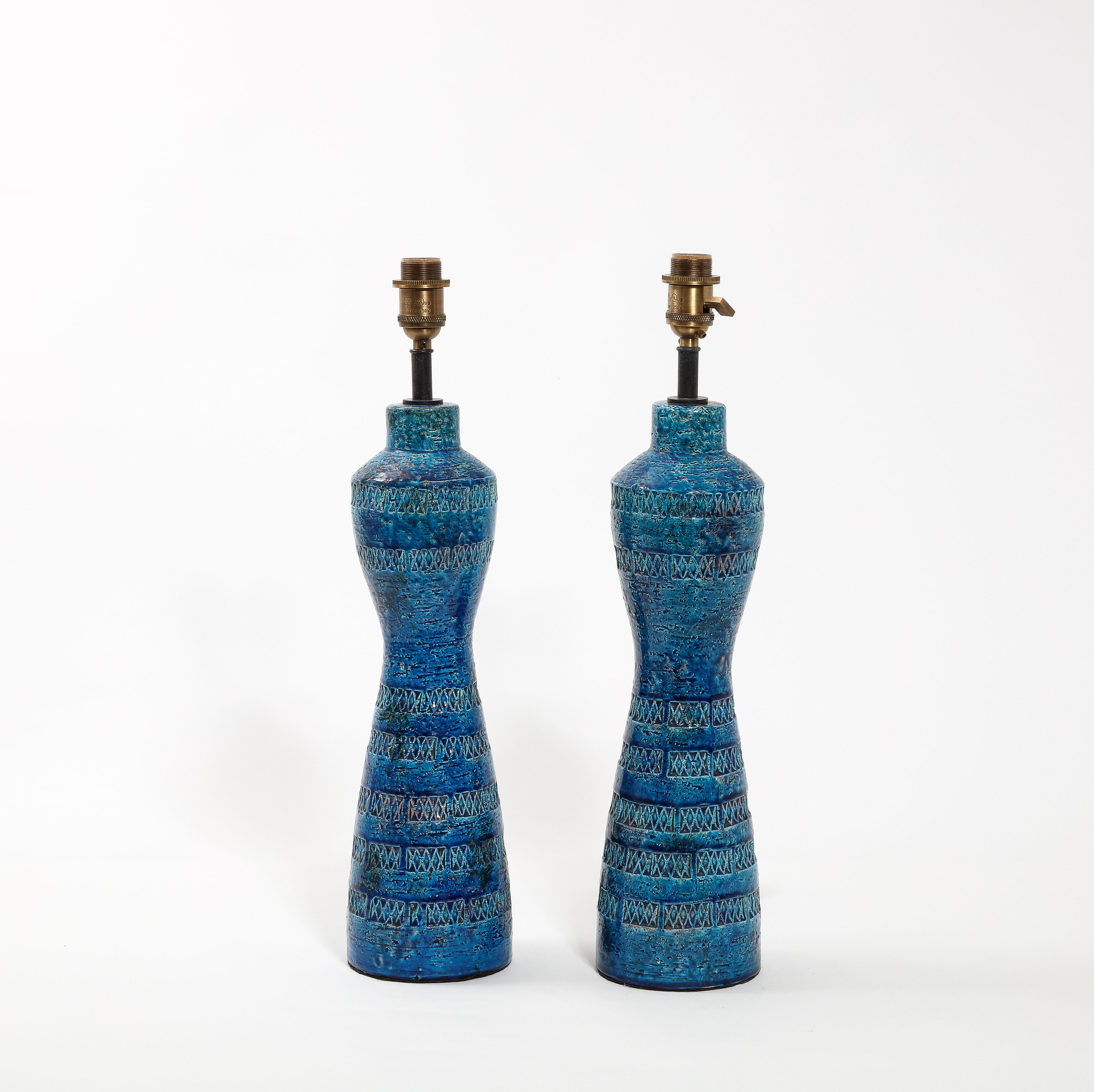 Large Pair of Rimini Table Lamps by Bitossi, Italy 1960's 3