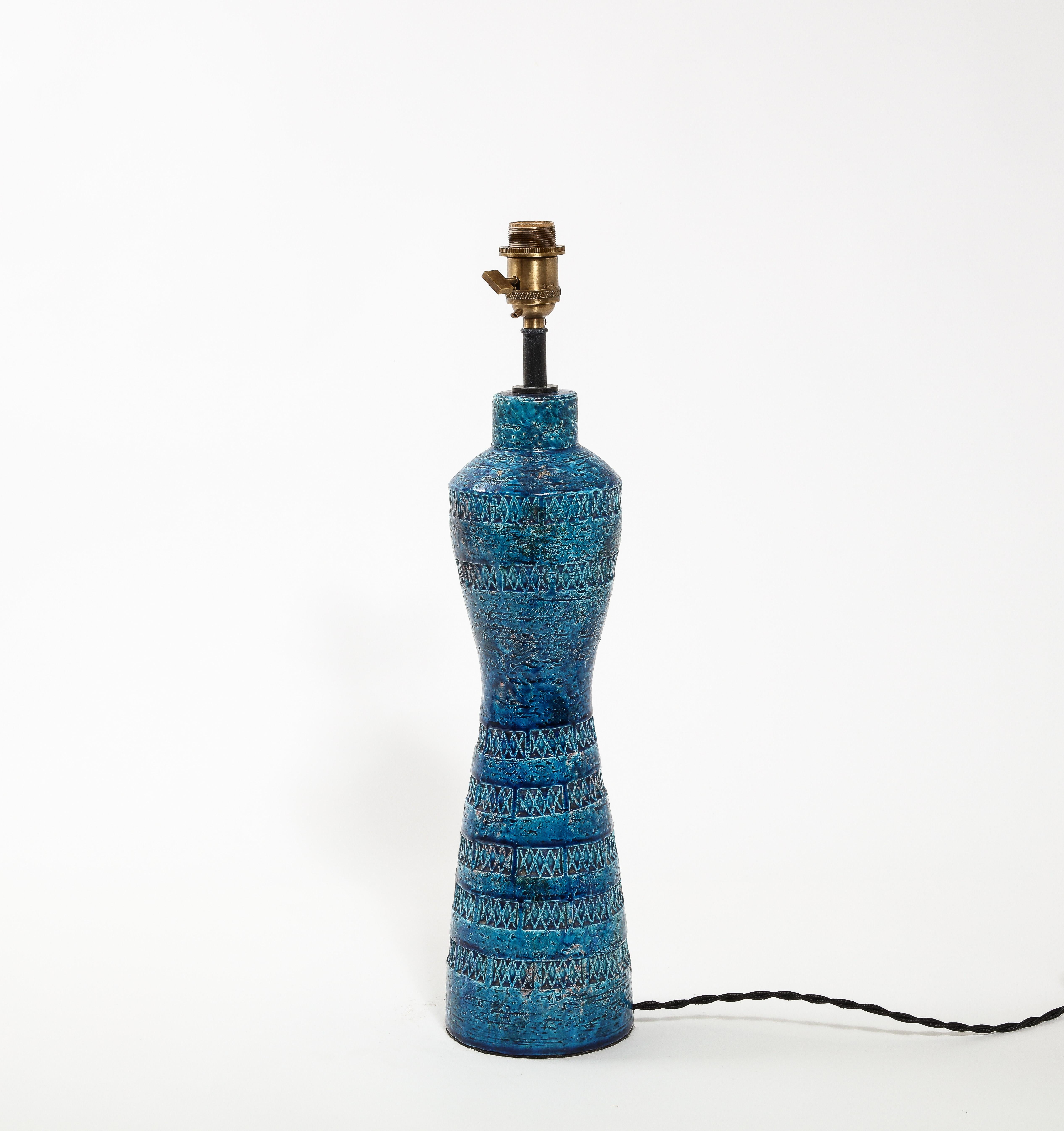 Brass Large Pair of Rimini Table Lamps by Bitossi, Italy 1960's