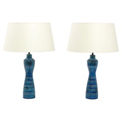 Large Pair of Rimini Table Lamps by Bitossi, Italy 1960's
