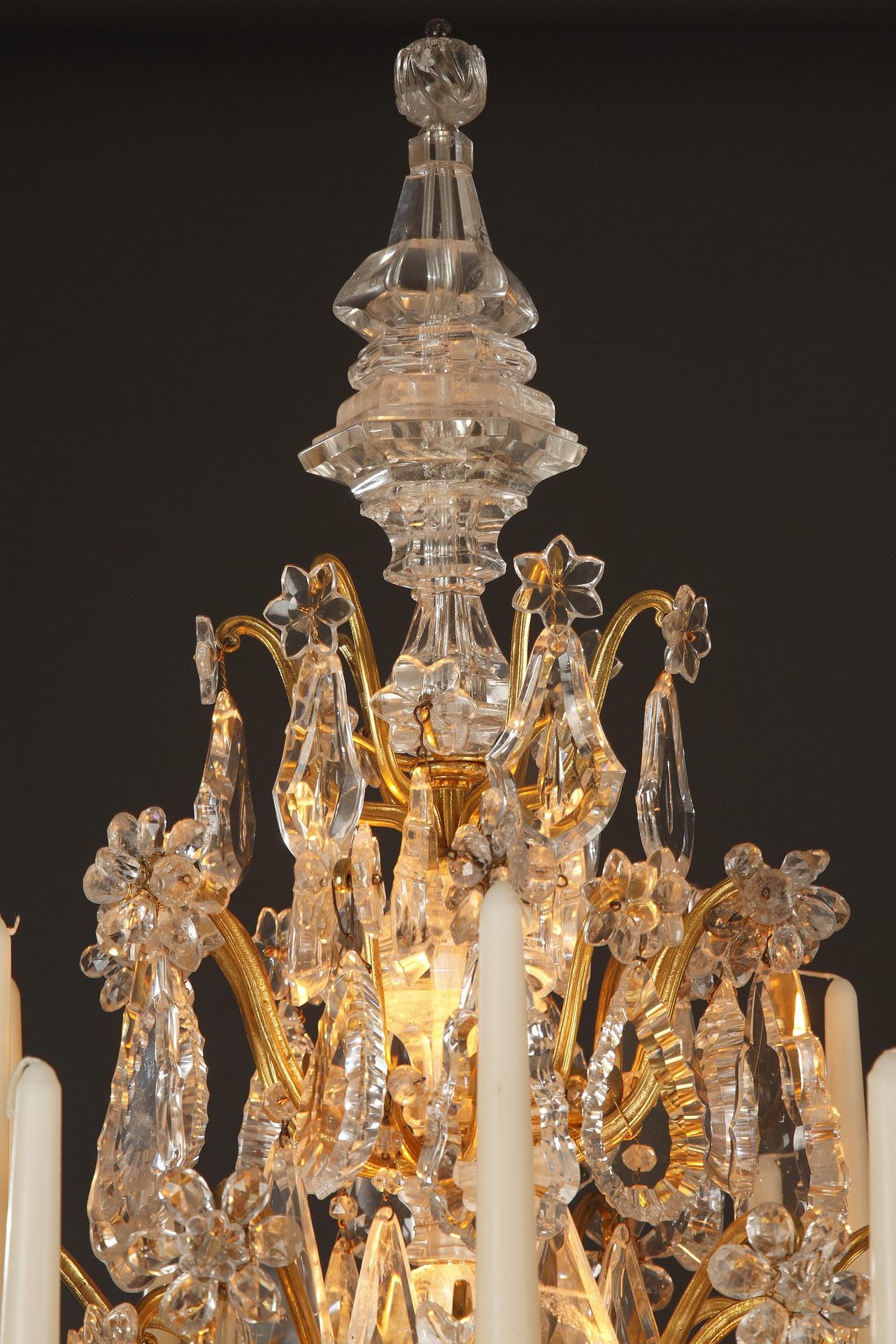 Late 19th Century Pair of Rock Crystal Girandoles Attributed to H. Picard, France, Circa 1880