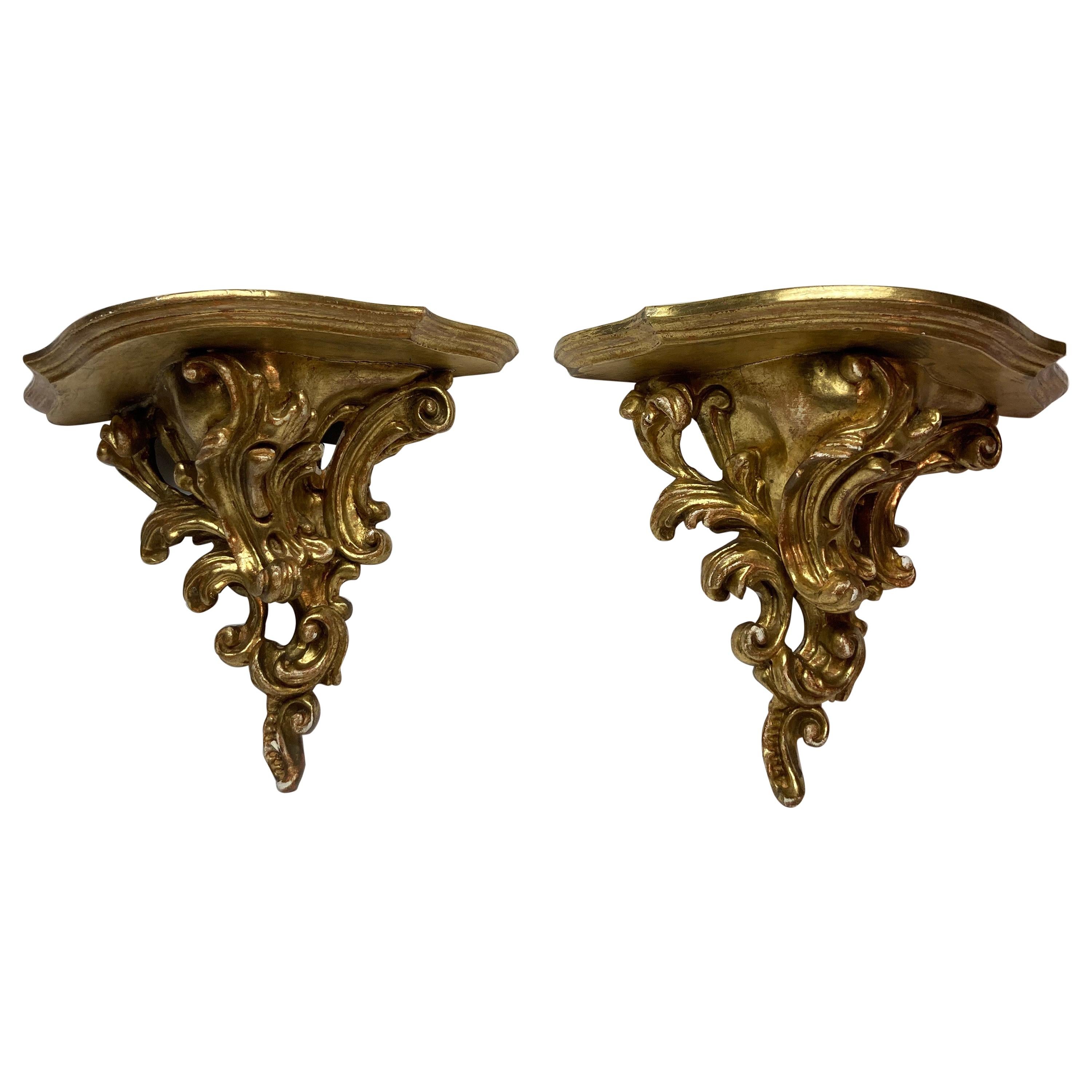 Large Pair of Rococo Style Brackets For Sale
