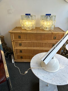 Large Pair of Round Bubble Glass Lamps by Poliarte, Italy, 1970s