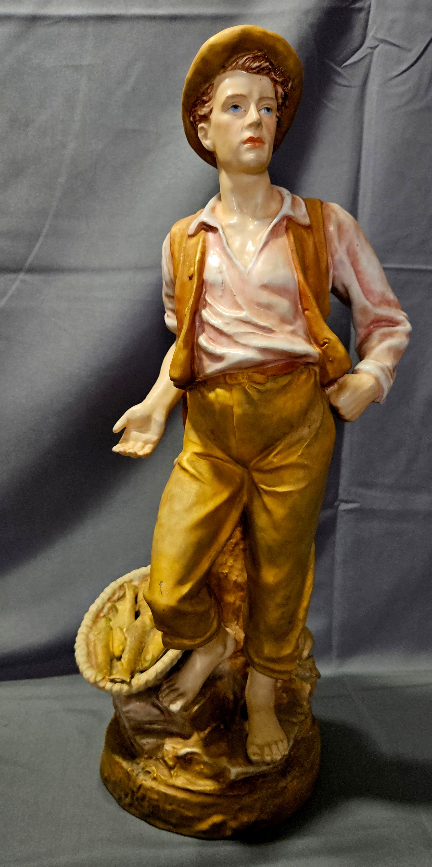 Large Pair of early 20th-century Royal Dux Czechoslovakian Porcelain Statues, marked on the bottoms.



 