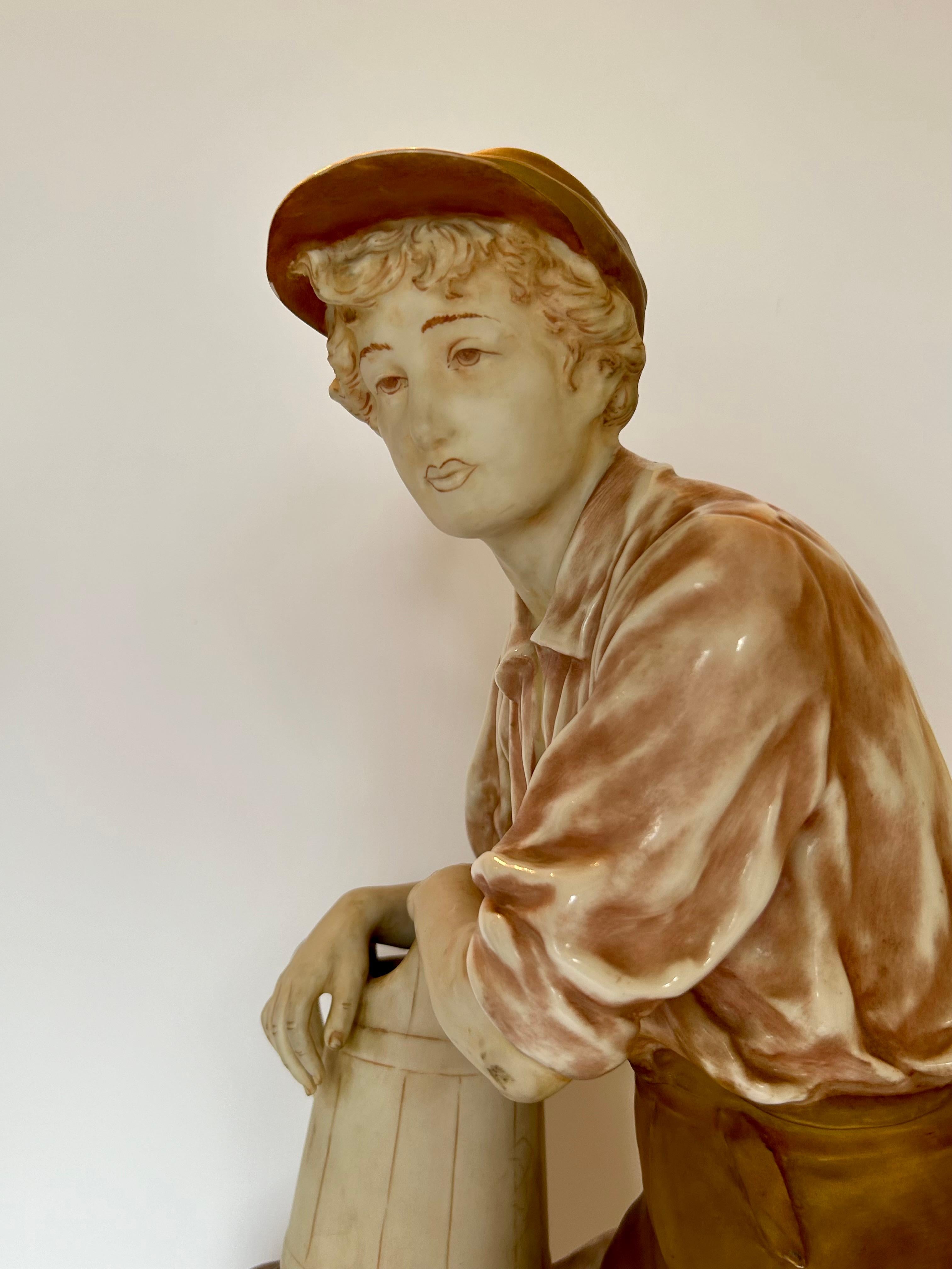 Art Nouveau Large Pair of Royal Dux Figurines For Sale