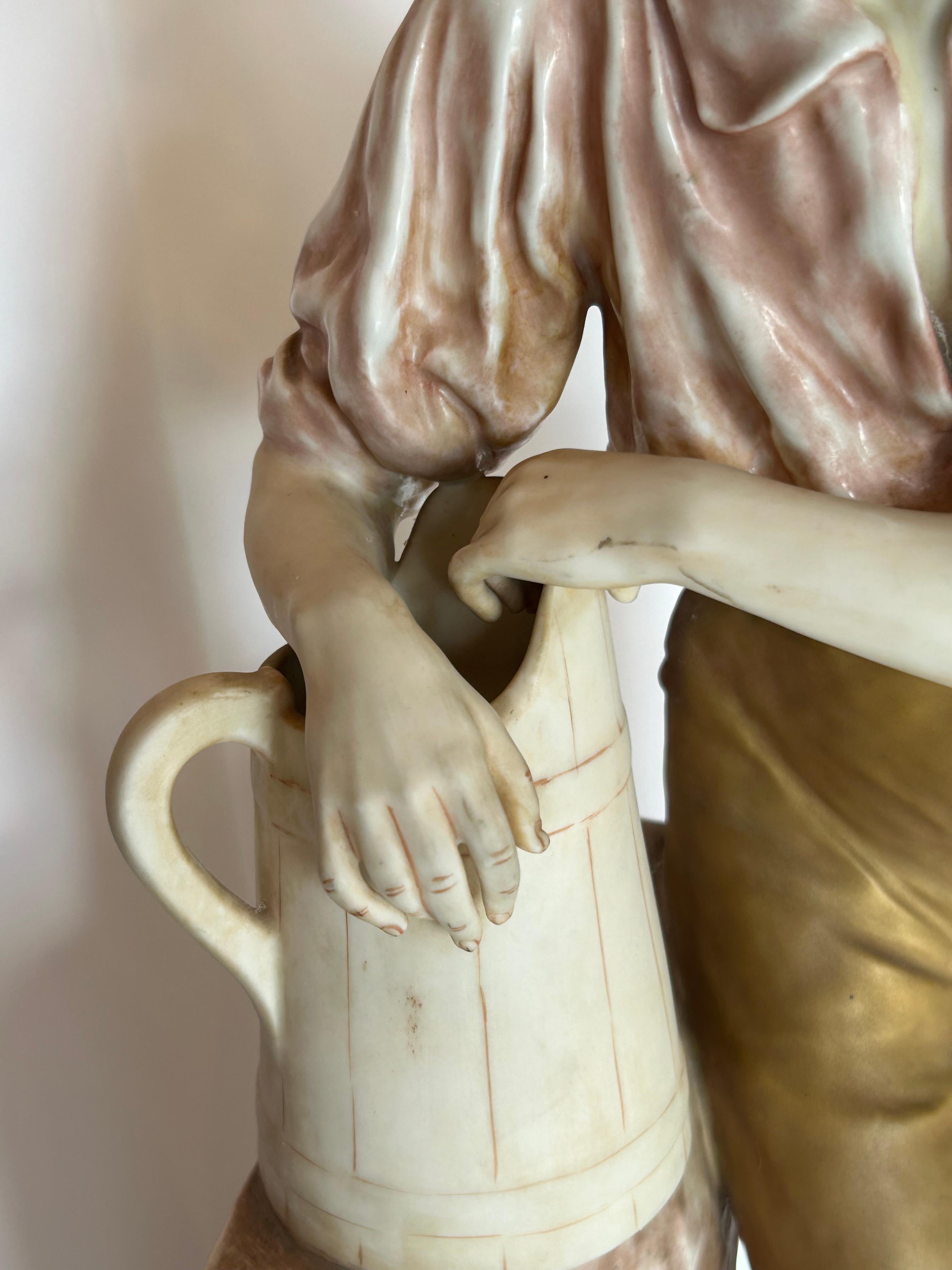 Ceramica Coppia di statuette Royal Dux di grandi dimensioni in vendita