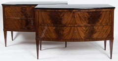 Large Pair of Russian Neoclassical Bow Front Chest of Drawers
