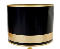 Large pair of Scandinavian handmade brass table lamps