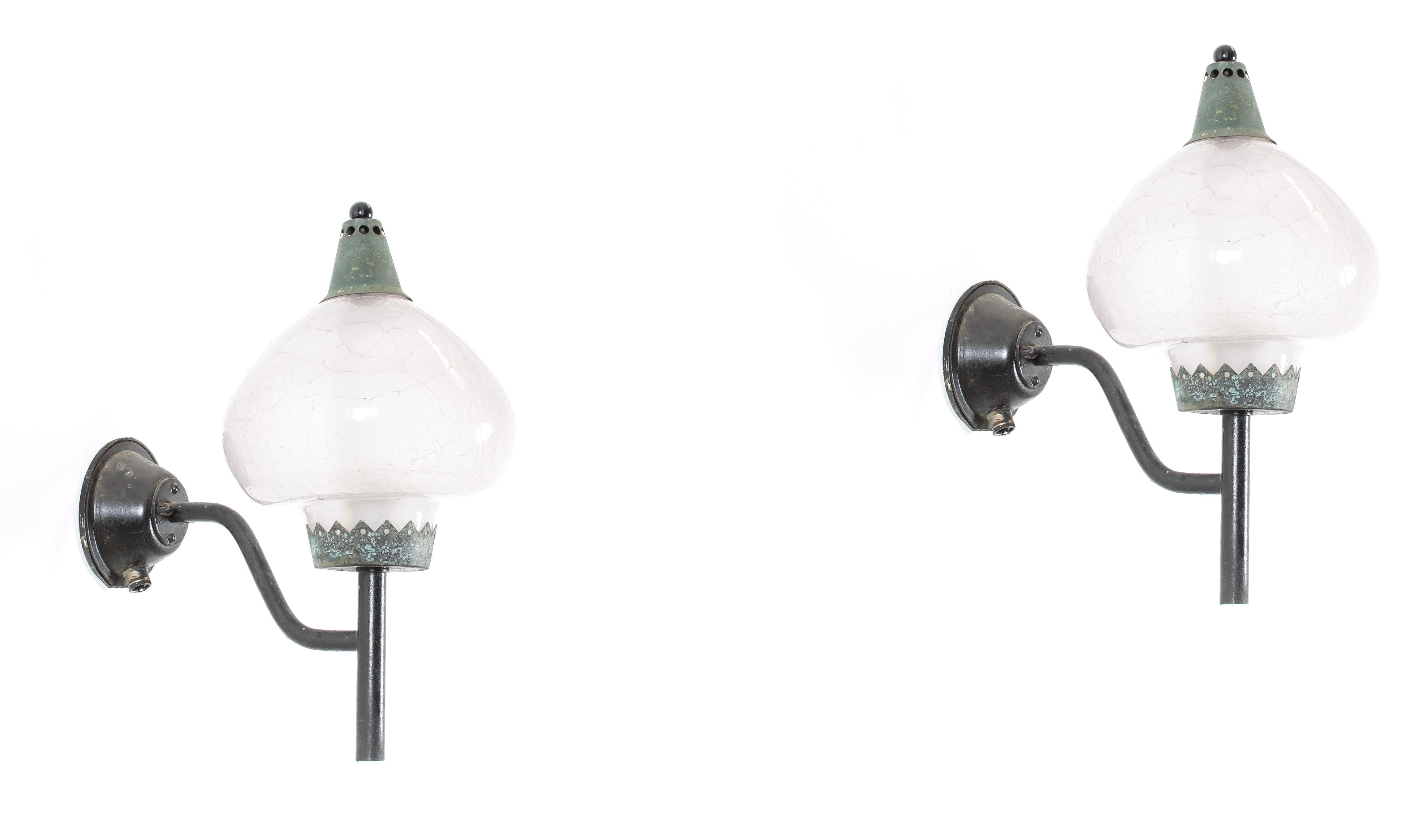 Large Pair of Scandinavian Outdoor Wall Lights, Norway, 1960s In Good Condition In Oslo, NO