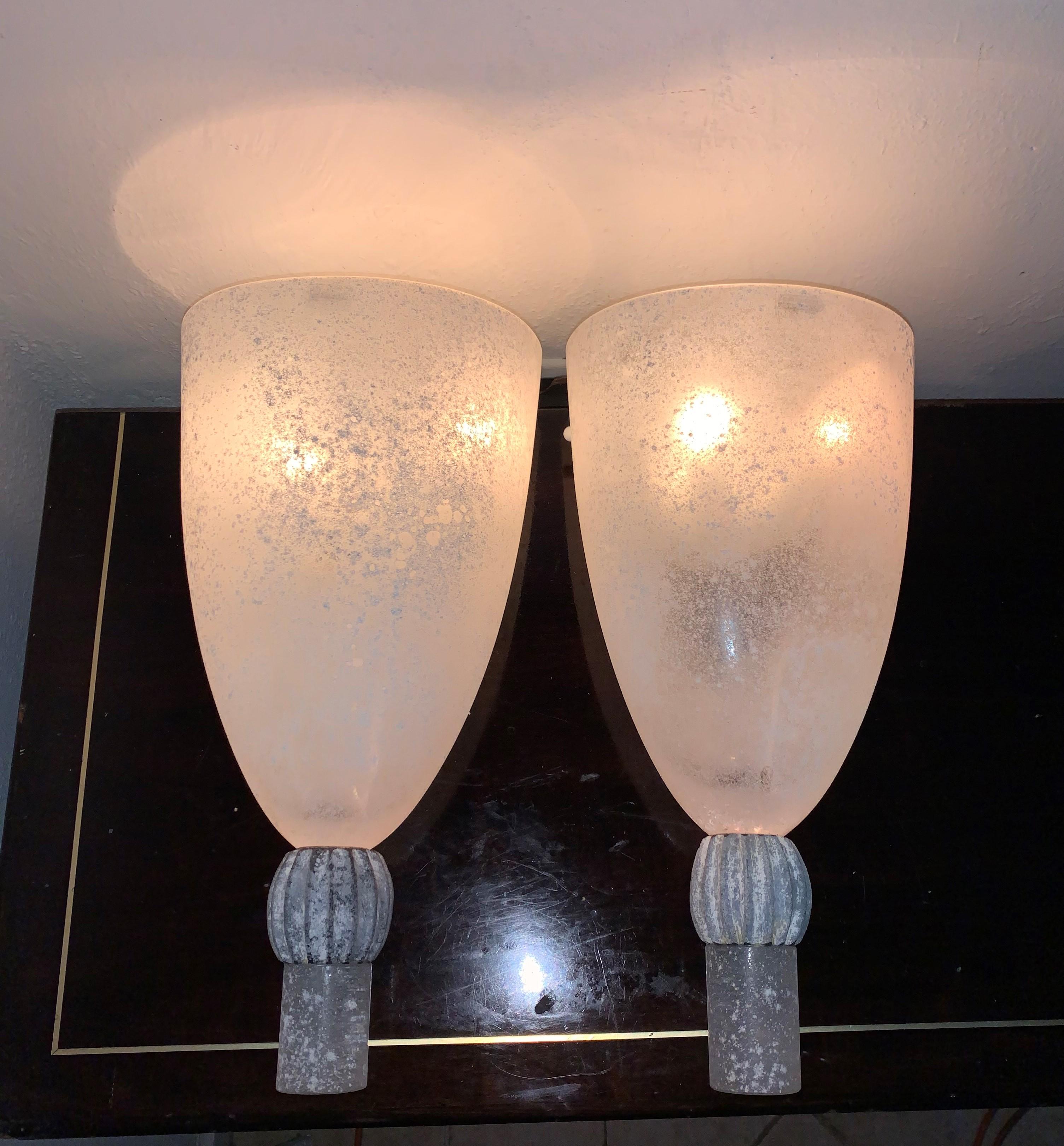 Large Pair of Sconces by Seguso in 