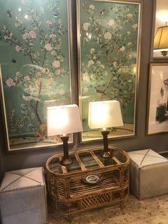 Large Pair of Sensational Bird & Flower Motife Panels