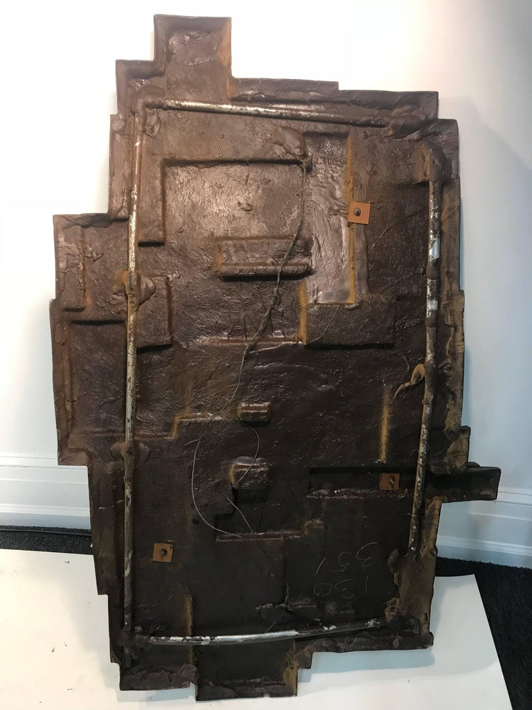 Large Pair of Signed Brutalist Resin Wall Sculptures For Sale at 1stDibs