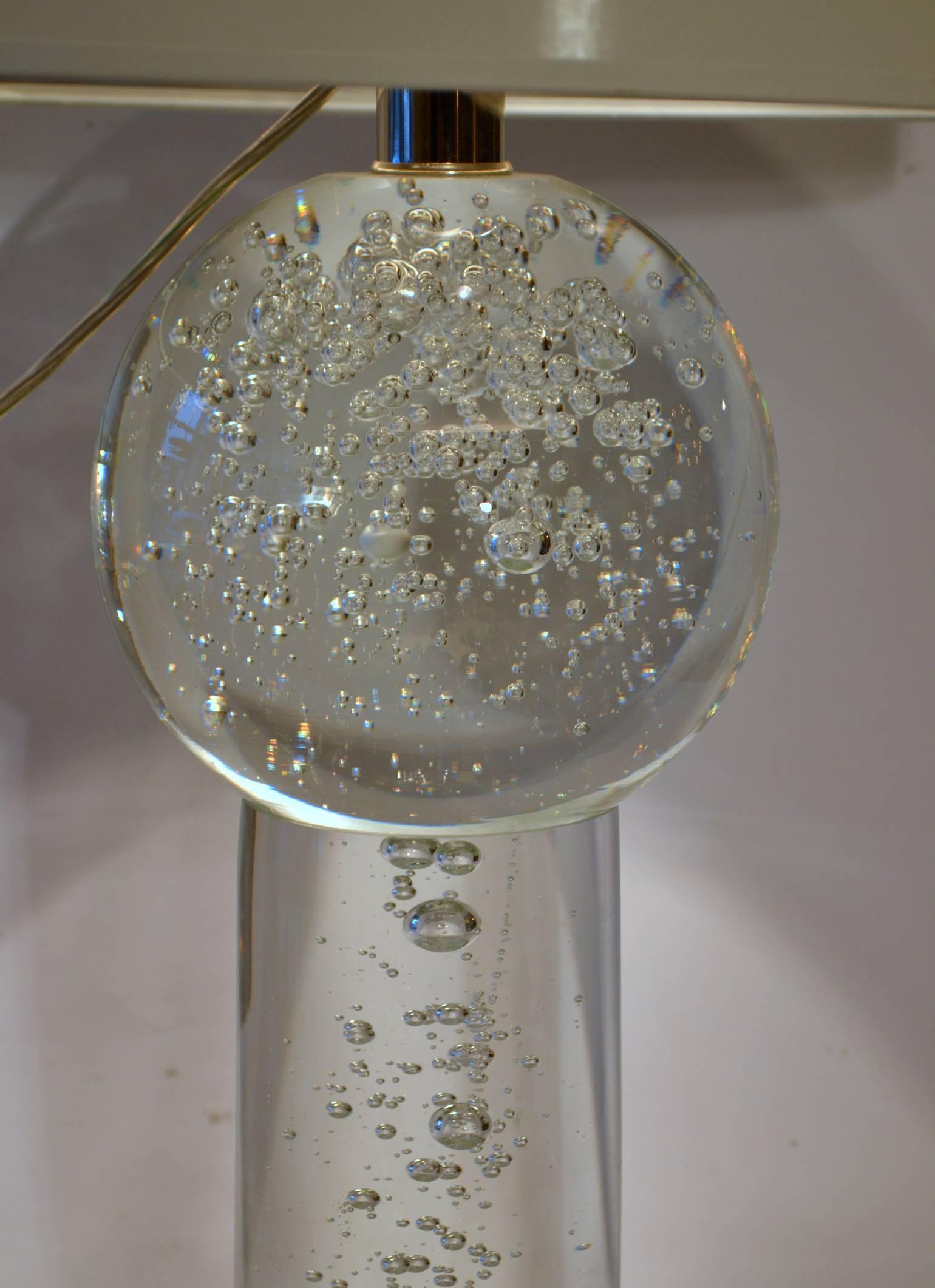 clear glass lamps with white shades