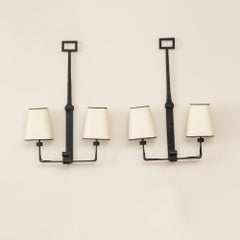 Large Pair of Spanish Wrought Iron Sconces