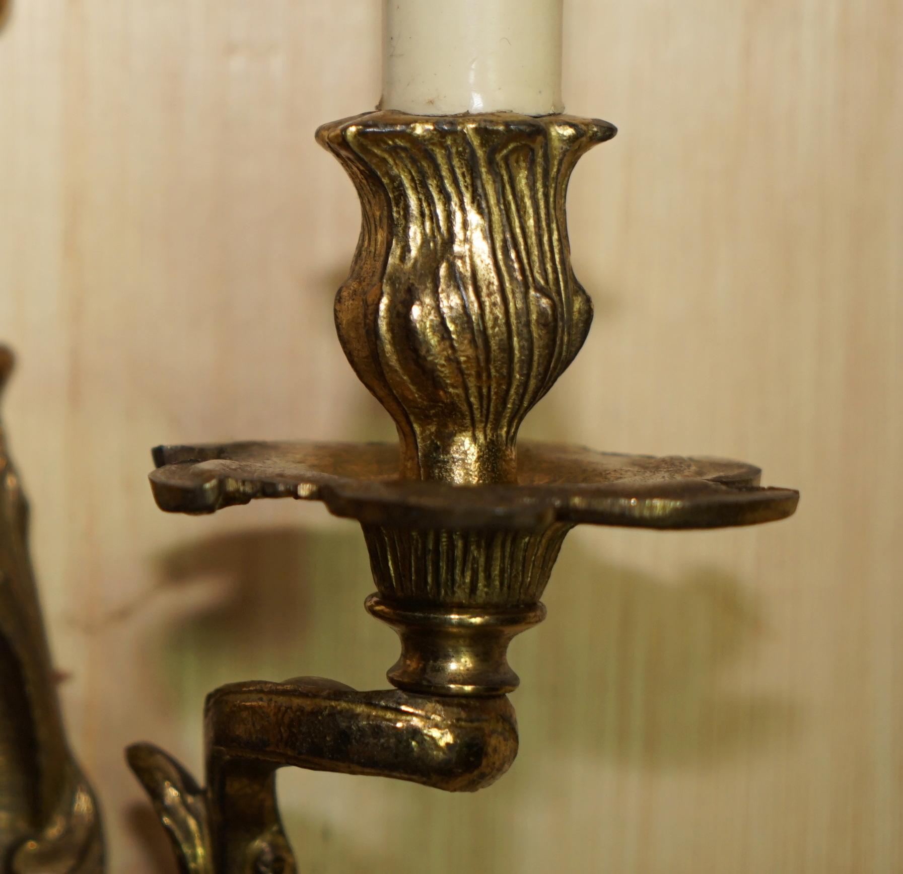 Grande paire d'étonnantes lampes à baldaquin françaises antiques des années 1920 en vente 2