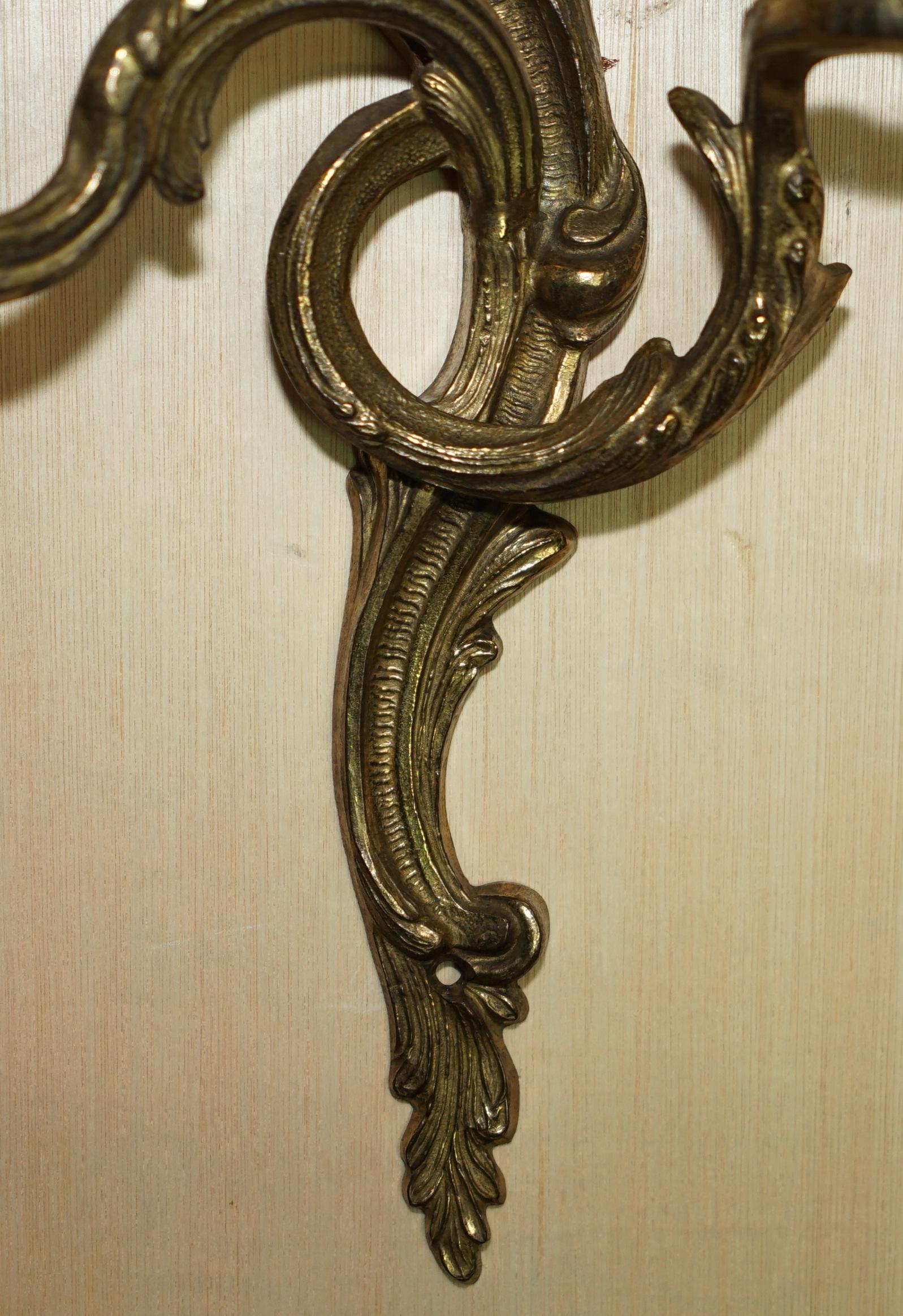 Grande paire d'étonnantes lampes à baldaquin françaises antiques des années 1920 en vente 3