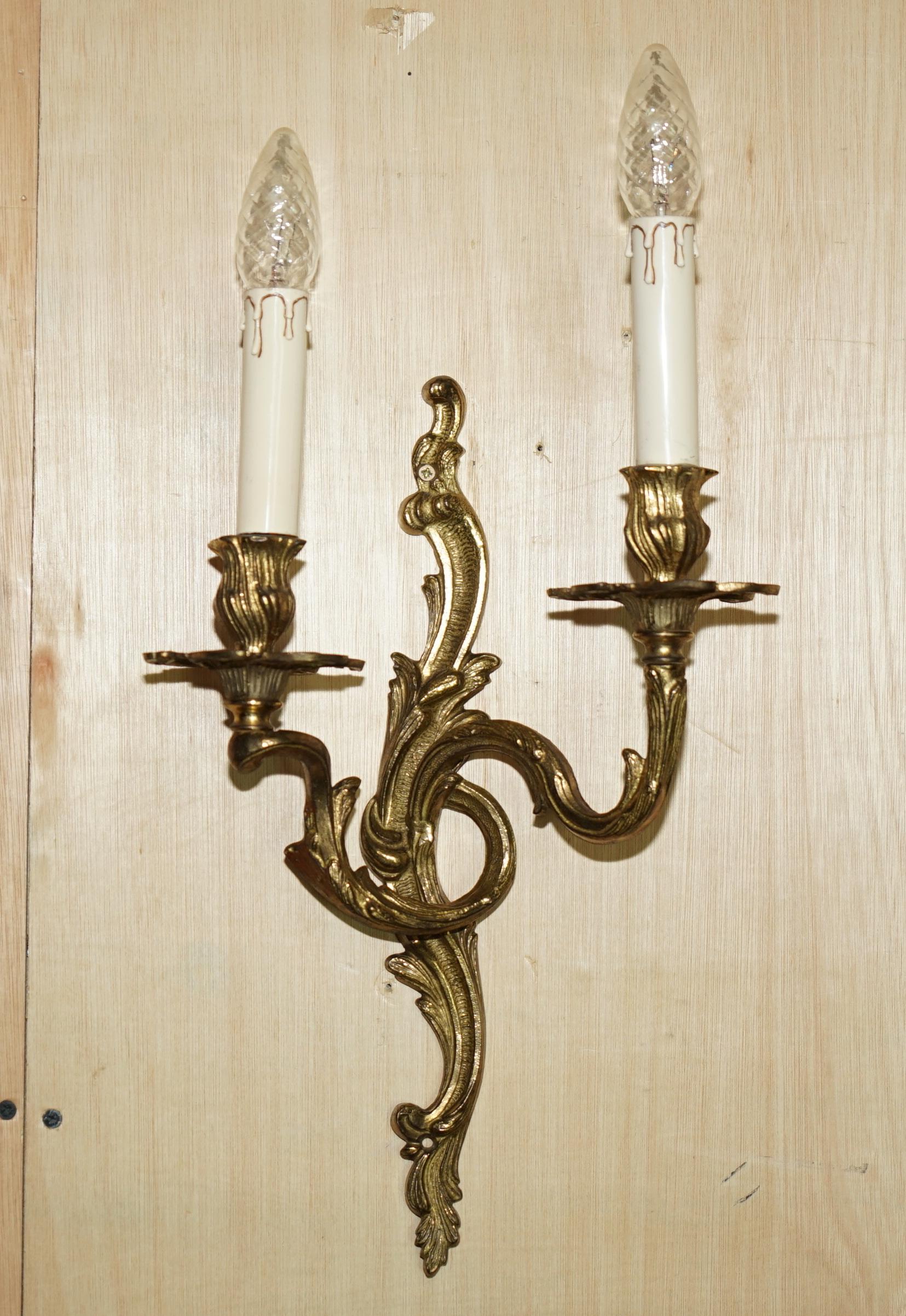 Grande paire d'étonnantes lampes à baldaquin françaises antiques des années 1920 en vente 6