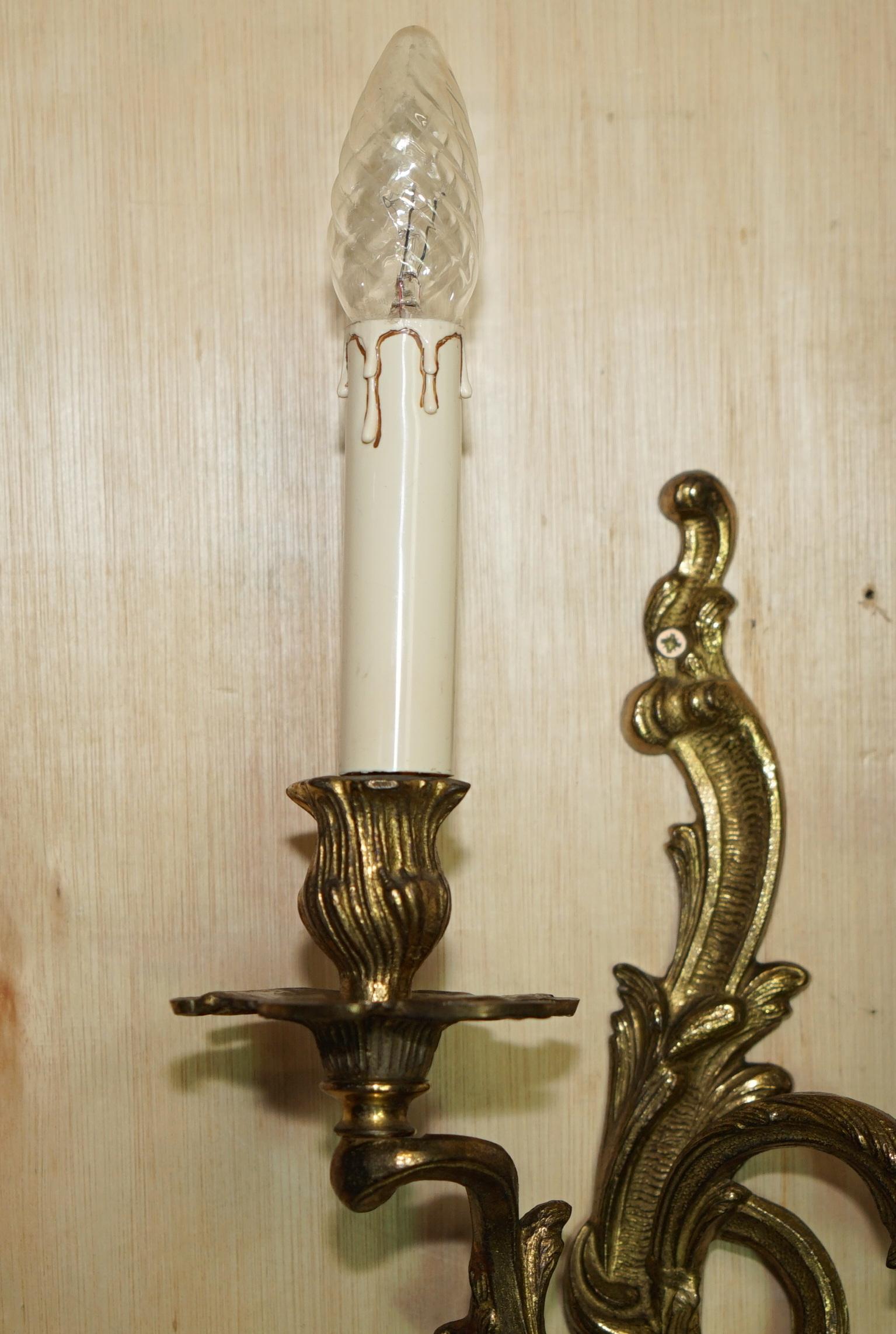 Grande paire d'étonnantes lampes à baldaquin françaises antiques des années 1920 en vente 7