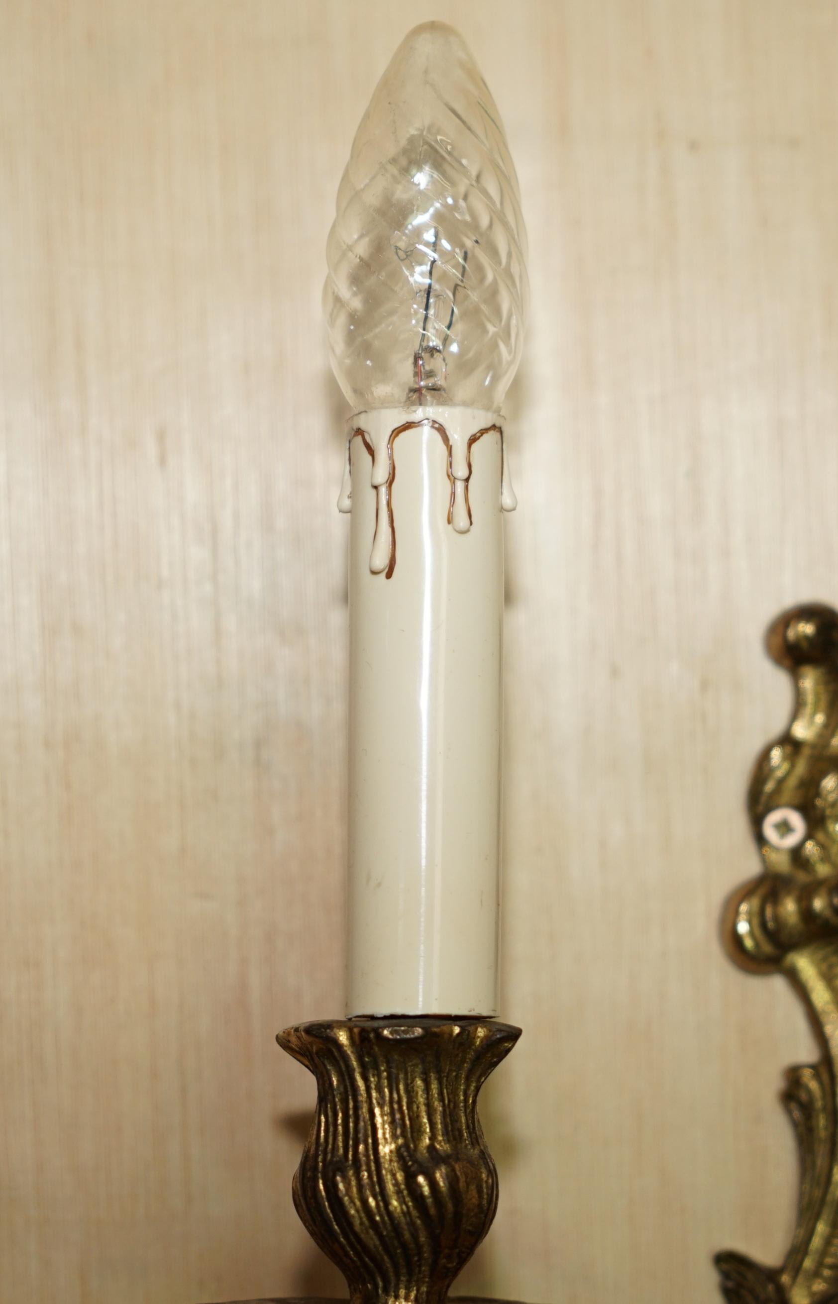 Grande paire d'étonnantes lampes à baldaquin françaises antiques des années 1920 en vente 8