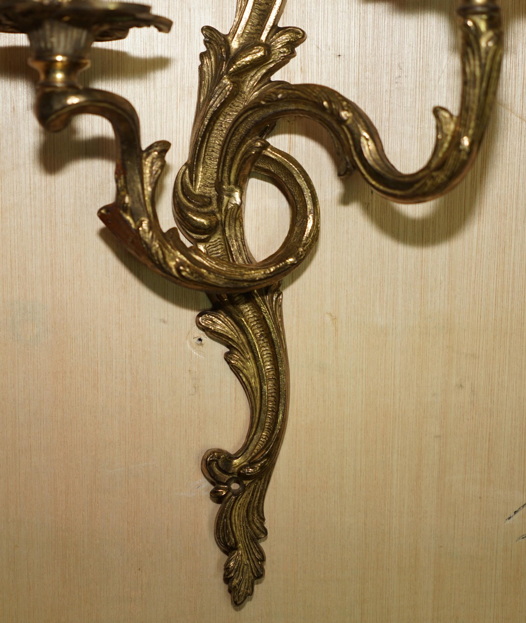 Grande paire d'étonnantes lampes à baldaquin françaises antiques des années 1920 en vente 11